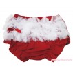 White Ruffles Hot Red Panties Bloomers B049 